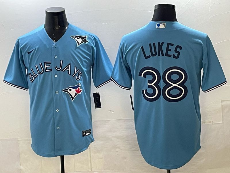 Men 2025 Nike Toronto Blue Jays #38 Lukes Light Blue Game MLB Jersey 04